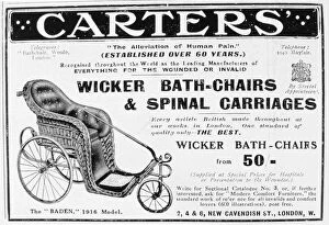 Advert Collection: Advert for Carters wicker bath chairs and spinal carriages, 1916