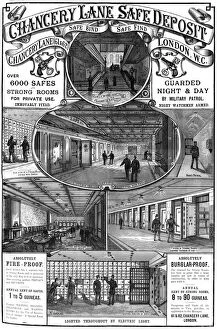 Chancery Lane Gallery: Advert for Chancery Lane Safe Deposit, London, 1887