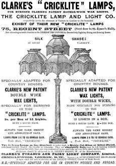 Lamp Prints: Advertisement for Clarke's 'Cricklite' Lamps