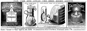 Safety Prints: Advertisement for Clarke's 'Pyramid' & 'Fairy' Light Co. Ltd. 1895