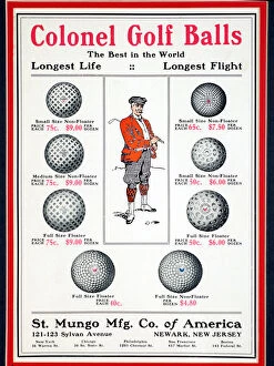 Images Dated 2nd August 2005: Advertisement for Colonel golf balls, 1910