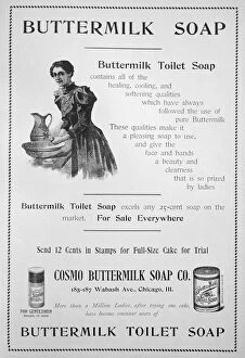Beauty Product Gallery: Advert for Cosmo Buttermilk toilet soap, 1894