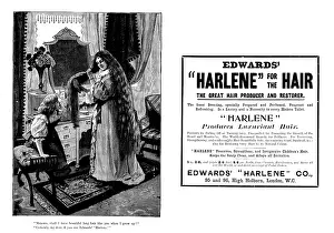 Brush Prints: Advertisement for Edwards 'Harlene' for the hair