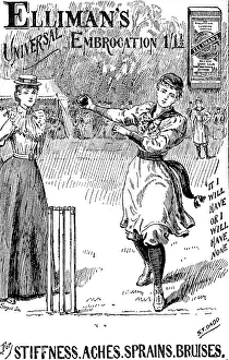 Cricketers Prints: Advertisement for Elliman's Universal Embrocation