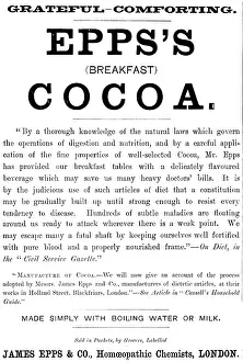Advertisement for Epps's (Breakfast) Cocoa, 1890. Creator: Unknown