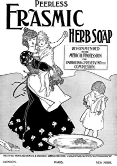 Washing Prints: Advertisement for Erasmic Herb Soap, 1898. Creator: Unknown