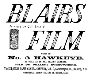 Canister Prints: Advertisement for the European Blair Camera Company, Ltd. 1895. Creator: Unknown