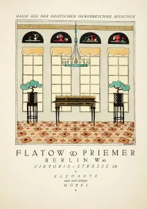 Advertisement for Flatow & Priemer, from Styl, pub. 1922 (pochoir Print)