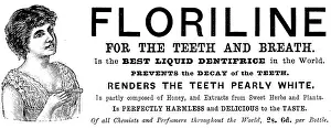 Hygienic Prints: Advertisement for Floriline Liquid Dentifrice, 1895. Creator: Unknown