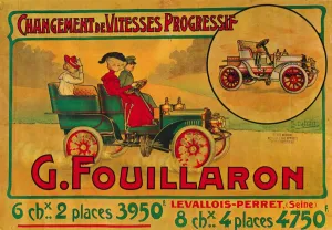 Motorist Prints: Advertisement for Fouillaron cars, c1900s