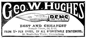 Pens Prints: Advertisement for George W. Hughes pens