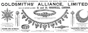 Initial Prints: Advertisement for Goldsmiths Alliance, Limited, 1890. Creator: Unknown