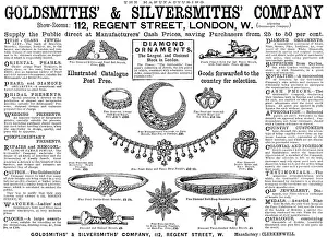 Diamonds Prints: Advertisement for Goldsmiths & Silversmiths Company, 1890. Creator: Unknown