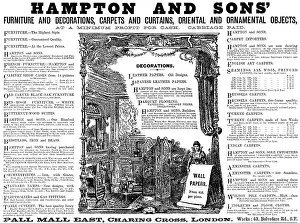 Advertisement for Hampton & Sons Furniture...Carpets, Curtains, Oriental & Ornamental Objects, 1890 Creator: Unknown