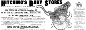 Baby Carriage Prints: Advertisement for Hitching's Baby Stores