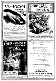Parents Prints: Advertisement for Homocea, 1895. Creator: Unknown