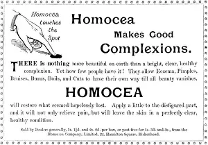 Snake Oil Prints: Advertisement for Homocea, 1895. Creator: Unknown