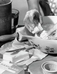 Flour Prints: Advertising image for Daneland Lard, 1963. Artist: Michael Walters