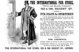 Animal Skin Prints: Advertisement for the International Fur Store, 1895. Creator: Unknown
