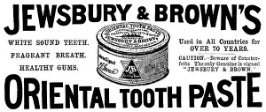 Oral Hygiene Prints: Advertisement for Jewsbury & Brown's Oriental Tooth Paste