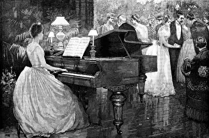 Potted Palms Prints: Advertisement for John Brinsmead and Sons, Pianoforte Makers, 1890. Creator: Unknown
