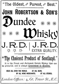 Scotch Prints: Advertisement for John Robertson & Son's Dundee Whisky