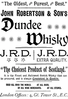 Classified Prints: Advertisement for John Robertson & Son's Dundee Whisky