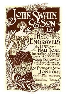 Images Dated 2nd May 2007: Advertisement for John Swain & Son, printers, 1901.Artist: John Swain & Son