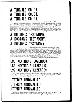 Disease Prints: Advertisement for Keating's Cough Lozenges