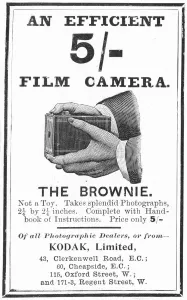 Invention Prints: Advertisement for Kodak Brownie box cameras, 1900