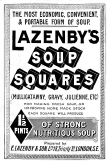 Soup Prints: Advertisement for Lazenby's Soup Squares