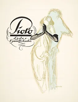 Advertisement for Leather Gloves from Pioto, from Styl, pub. 1922 (pochoir Print) Advertisement for Leather Gloves from Pioto, from Styl, pub. 1922 (pochoir Print)