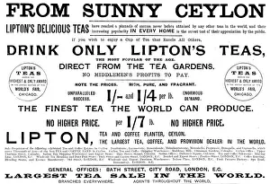 Sir Thomas Johnstone Lipton Prints: Advertisement for Lipton's Teas