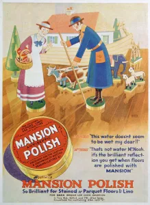 Household Product Prints: Advert for Mansion antiseptic floor polish, 1933
