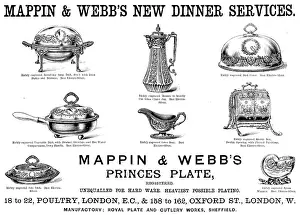 Dish Prints: Advertisement for Mappin & Webb's New Dinner Services, 1890. Creator: Unknown