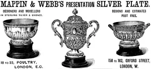 Silverware Prints: Advertisement for Mappin & Webb's Presentation Silver Plate, 1890. Creator: Unknown