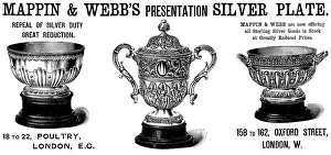 Trophies Prints: Advertisement for Mappin & Webb's Presentation Silver Plate, 1890. Creator: Unknown