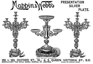 Candlestick Prints: Advertisement for Mappin & Webb's Presentation Silver Plate