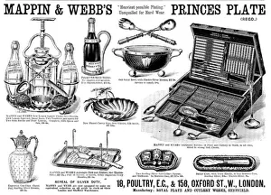 Knife Prints: Advertisement for Mappin & Webb's Princes Plate, 1890. Creator: Unknown