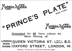 Silverware Prints: Advertisement for Mappin & Webb's 'Prince's Plate'