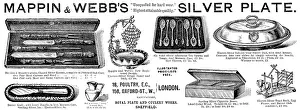 Dish Prints: Advertisement for Mappin & Webb's Silver Plate, 1890. Creator: Unknown