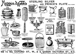 Kitchenware Prints: Advertisement for Mappin & Webb's Sterling Silver and Prince's Plate, 1895