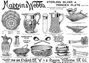 Tongs Prints: Advertisement for Mappin & Webb's Sterling Silver & Prince's Plate, 1895