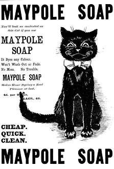 Felines Prints: Advertisement for Maypole Soap, 1898. Creator: Unknown