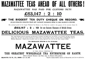Duty Prints: Advertisement for Mazawattee Teas, 1898. Creator: Unknown