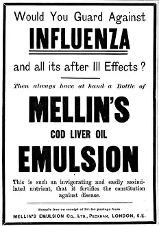 Illness Prints: Advertisement for Mellin's Cod Liver Oil Emulsion