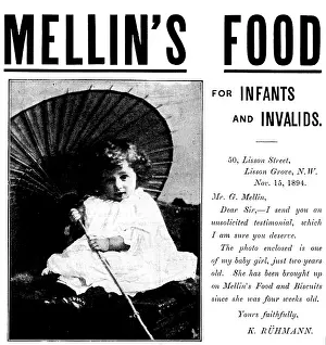 Recommendation Prints: Advertisement for Mellin's Food for Infants and Invalids