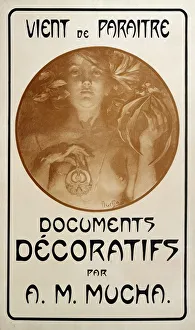 Advertisement for the monograph Decorative Documents by Alphonse Mucha, 1902. Artist Advertisement for the monograph Decorative Documents by Alphonse Mucha, 1902. Artist