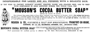 Make Up Prints: Advertisement for 'Mouson's Cocoa Butter Soap', 1890. Creator: Unknown