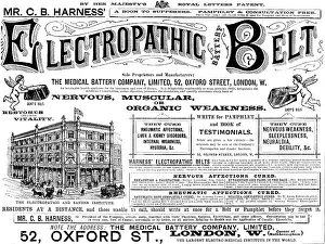 Healthcare Prints: Advertisement for Mr. C. B. Harness Electropathic Belt, 1890. Creator: Unknown